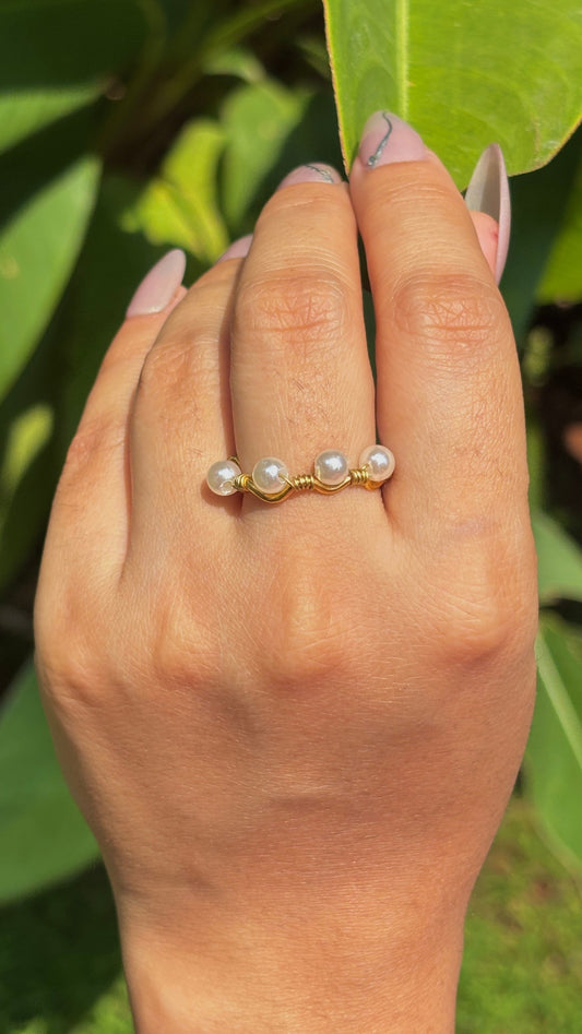 Pearl Squiggle Ring
