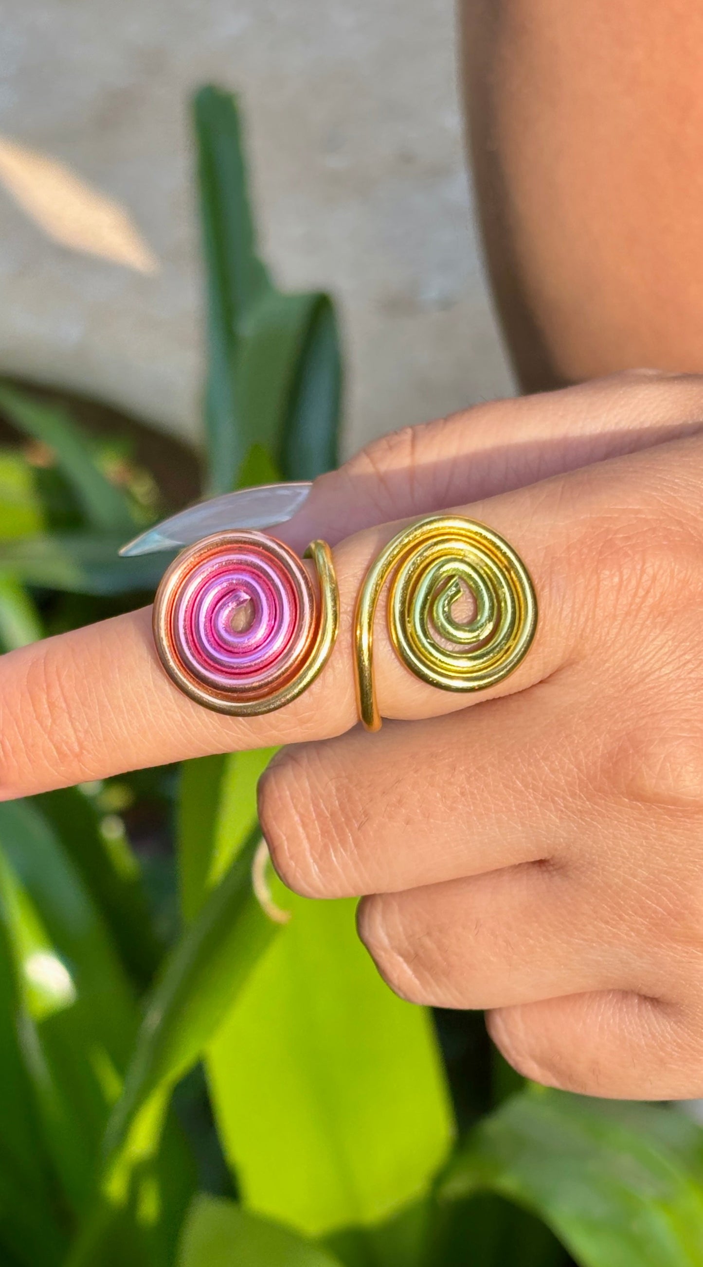 Rainbow Spiral Ring