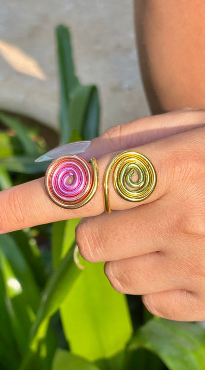 Rainbow Spiral Ring