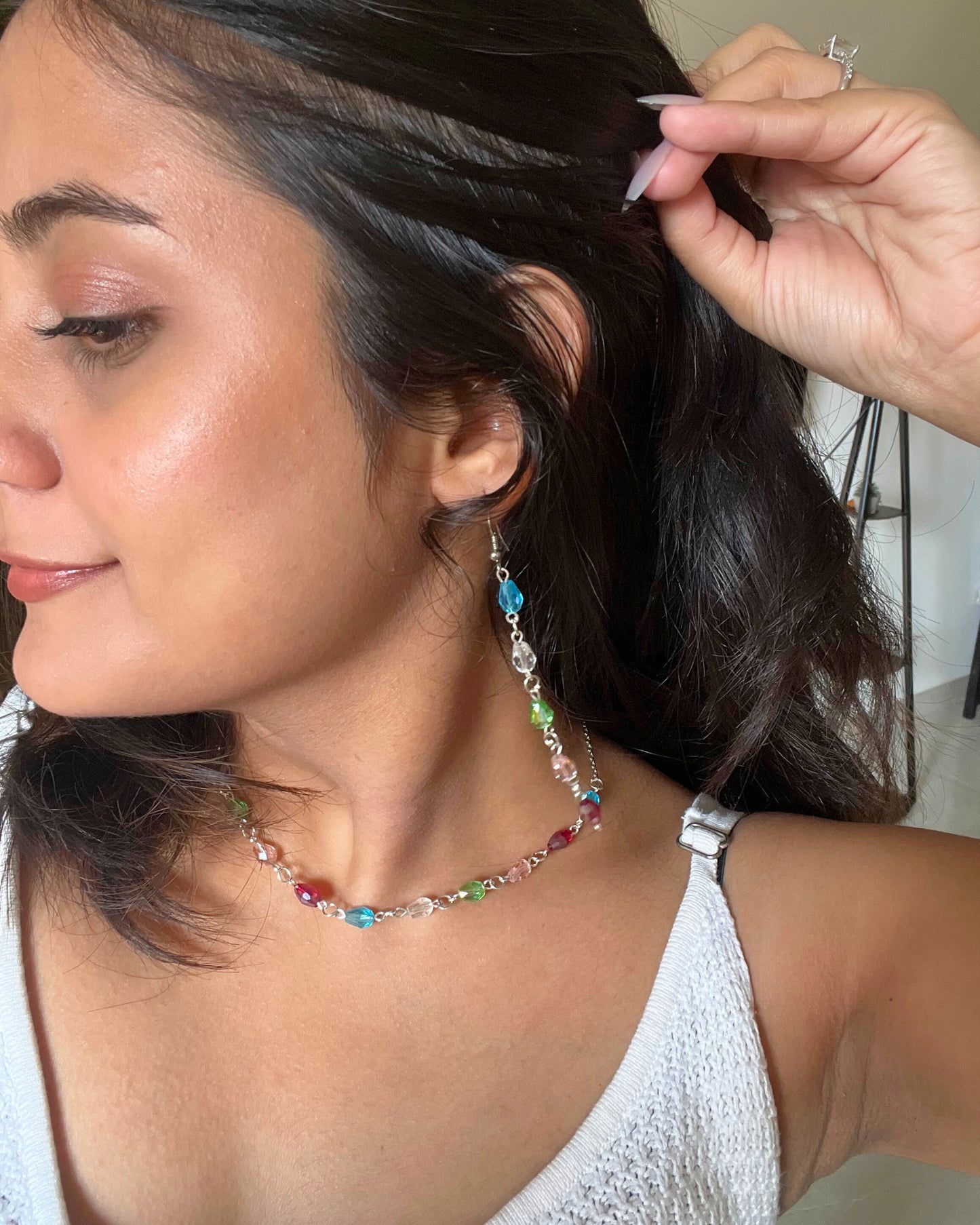 Flora Necklace with Earrings