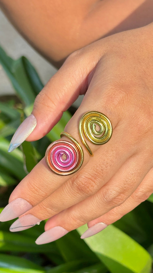 Rainbow Spiral Ring