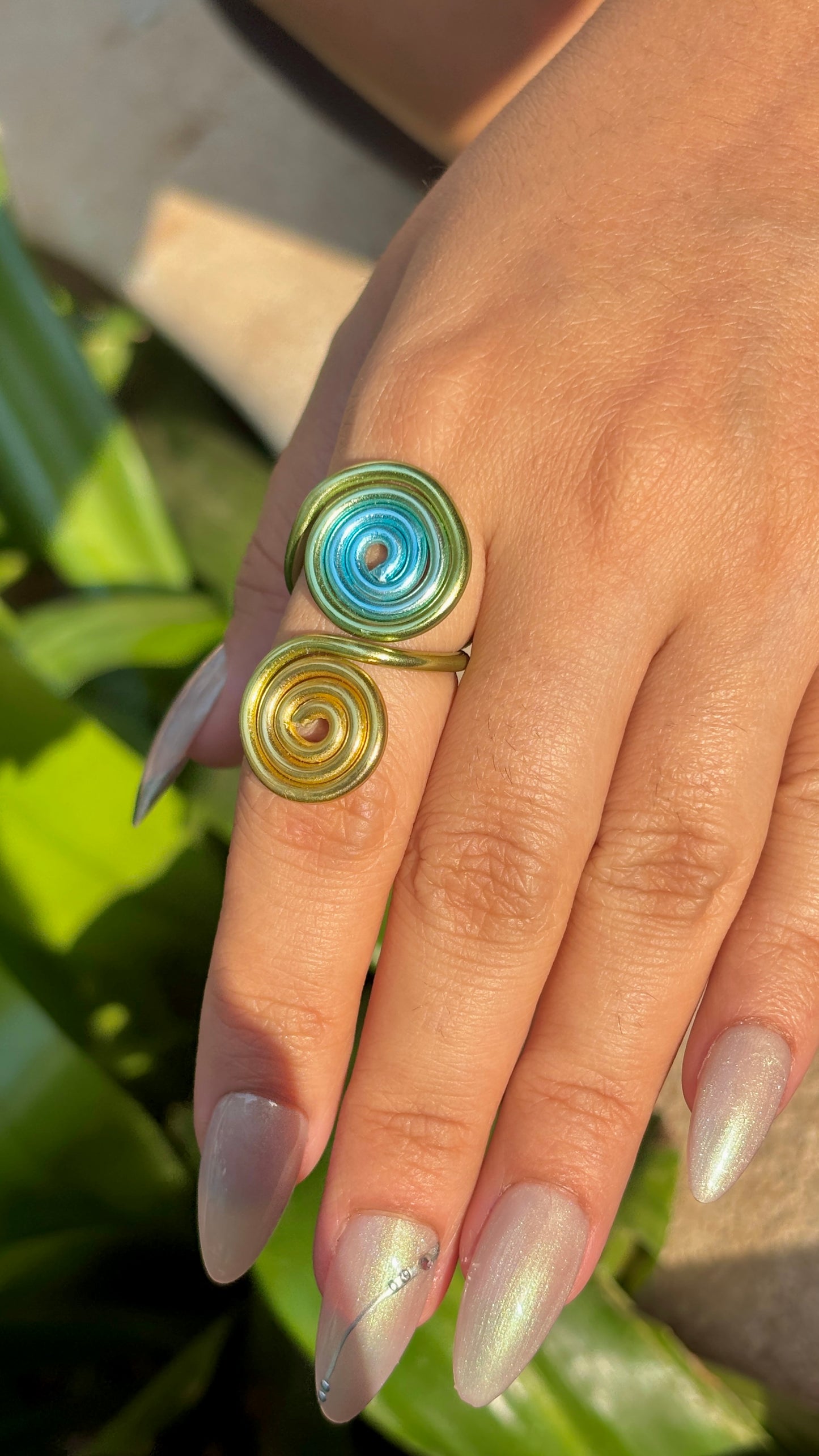 Rainbow Spiral Ring