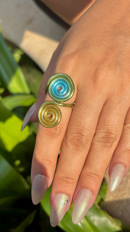 Rainbow Spiral Ring