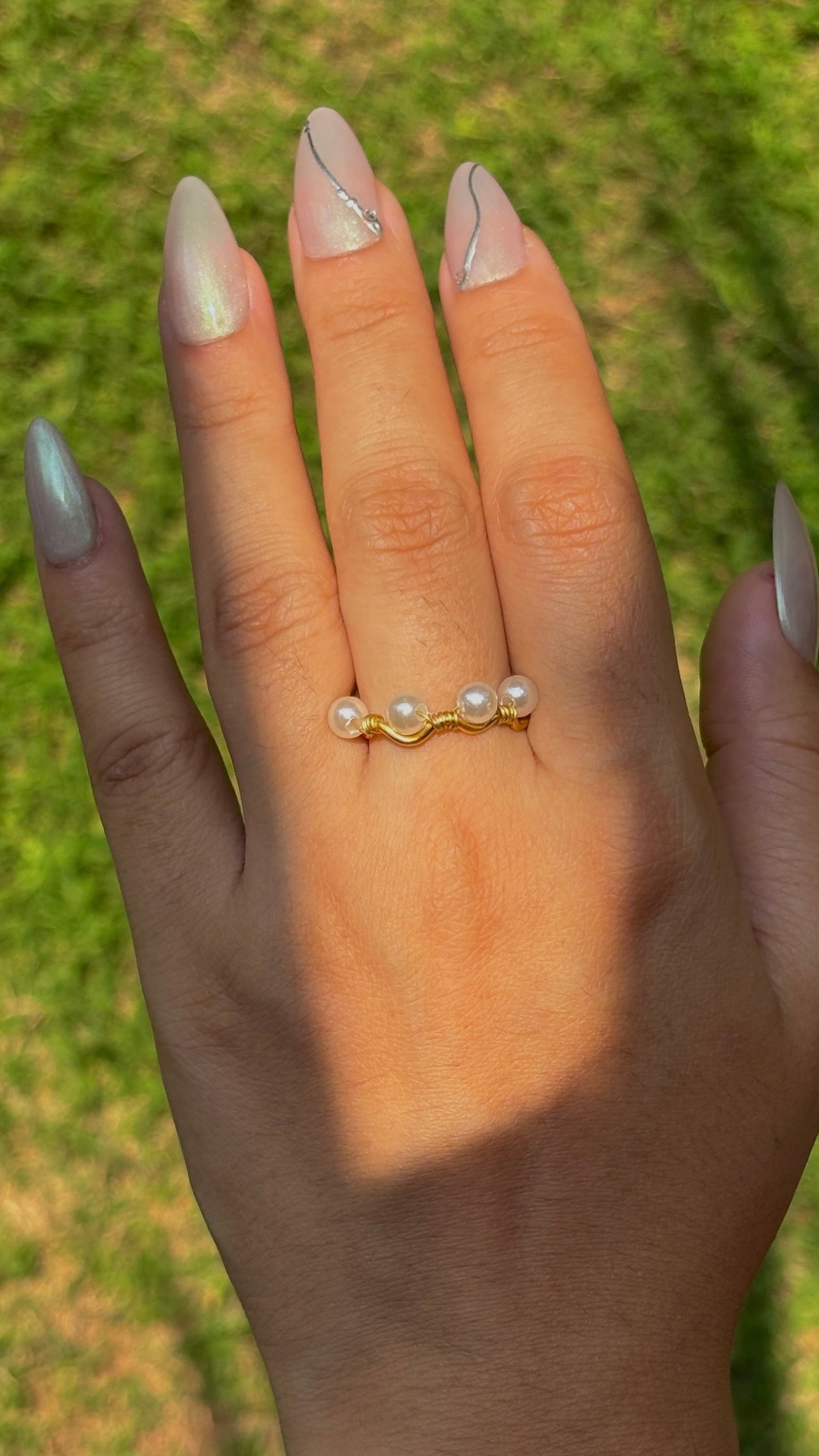 Pearl Squiggle Ring